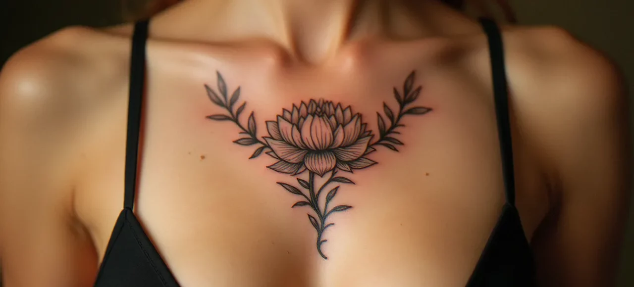 Tatouage entre la poitrine signification : guide complet